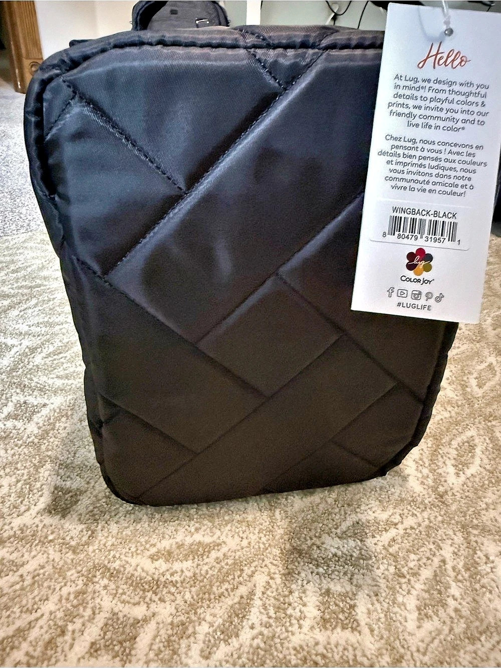 ✨RARE LUG Wingback Travel hanging Cosmetic Bag in Black NWT